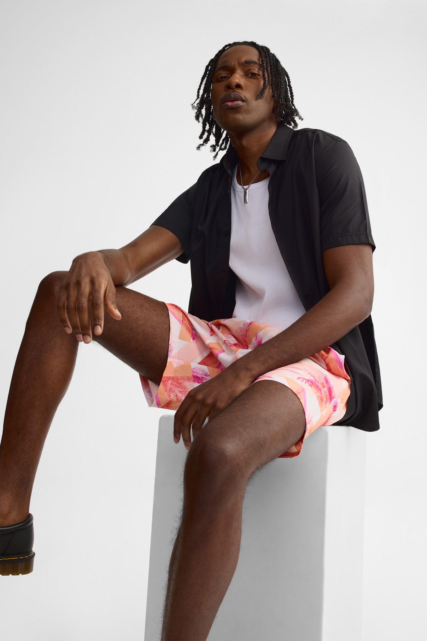 Short maillot de bain - Homme && ORANGE MULTI