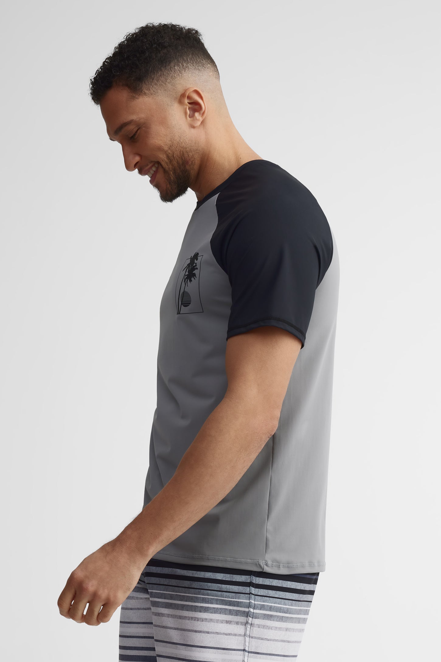 T-shirt maillot de bain ''rashguard'' - Homme && GRIS