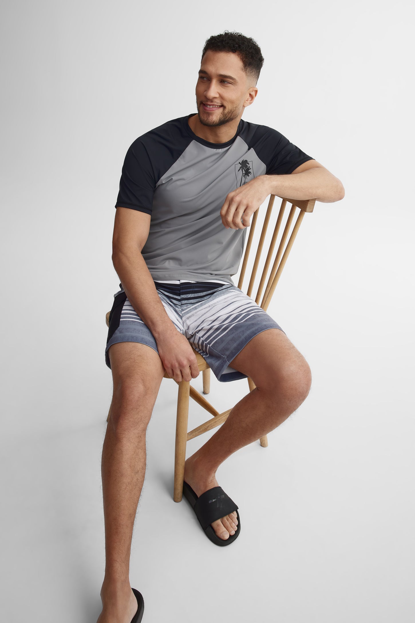 T-shirt maillot de bain ''rashguard'' - Homme && GRIS