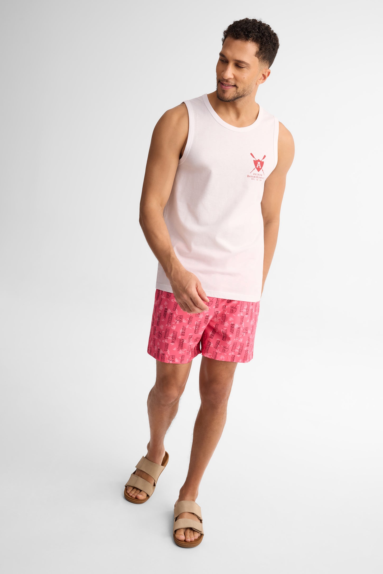 Short maillot de bain - Homme && ROUGE/MULTI