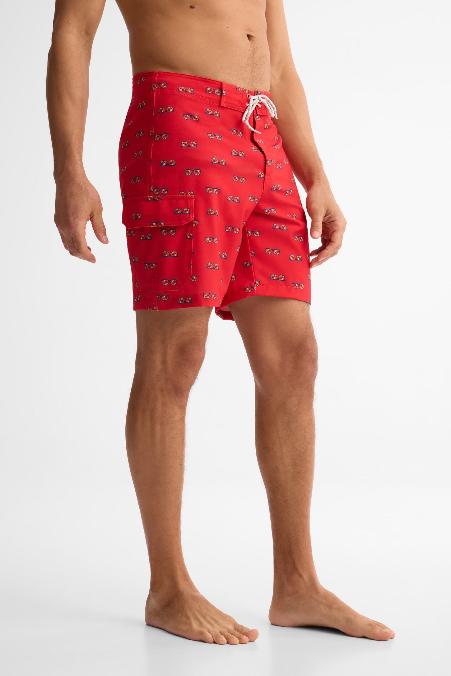 Short maillot de bain - Homme && ROUGE/MULTI