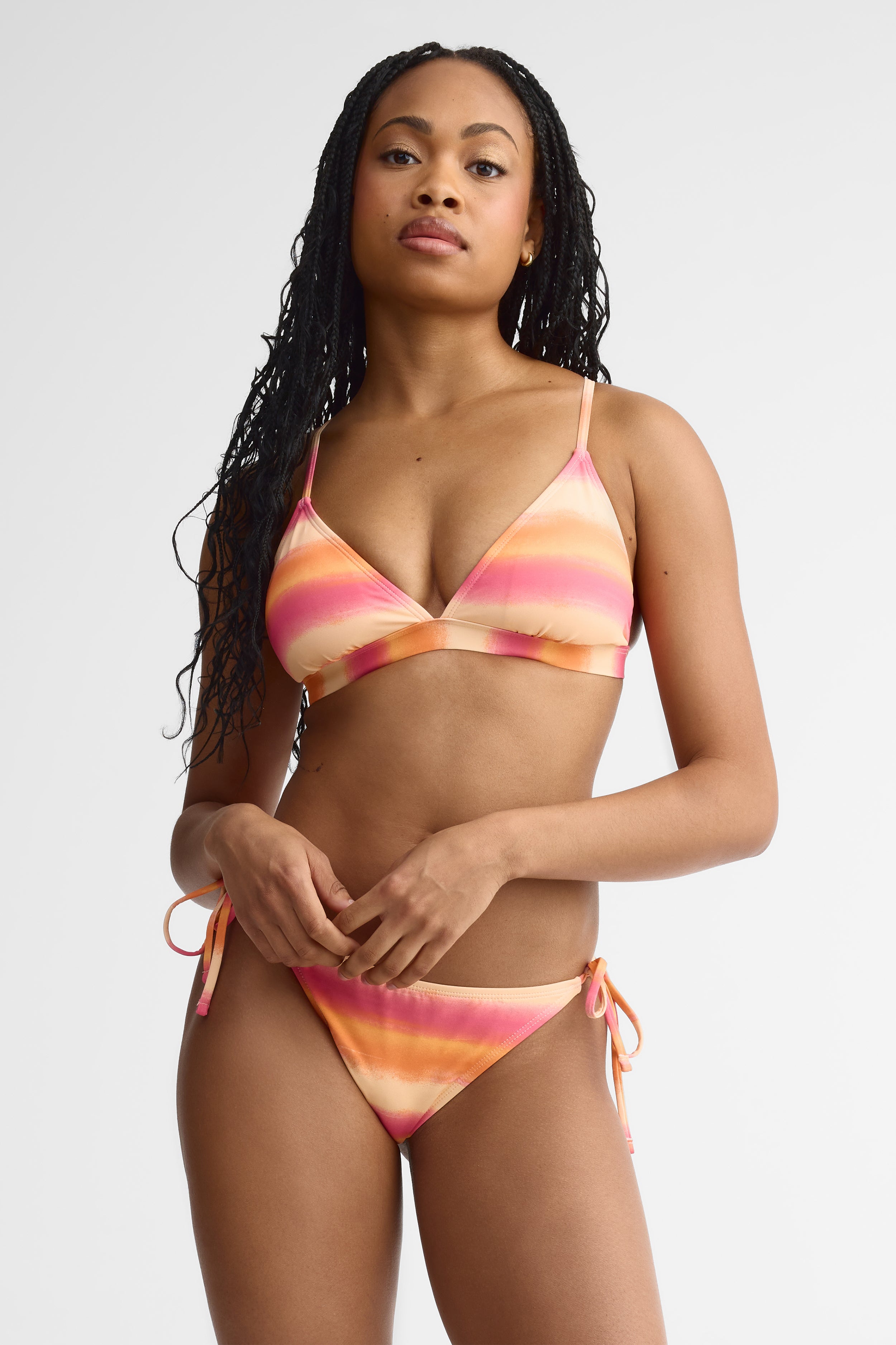 Culotte maillot de bain à cordons - Femme && ROSE MULTI