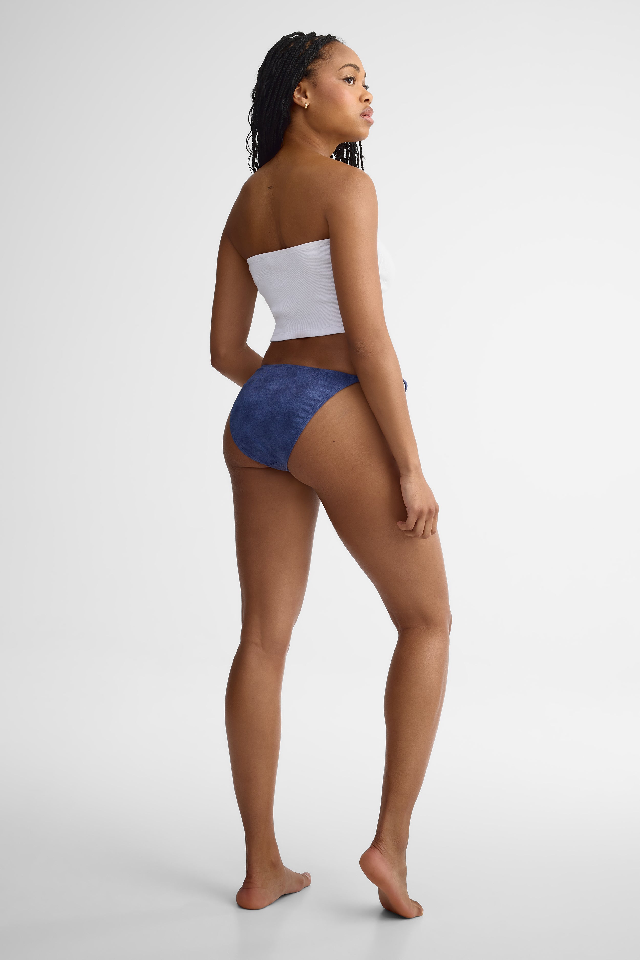 Culotte maillot de bain à cordons - Femme && BLEU MULTI