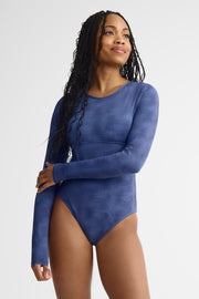 Maillot de bain ''Rashguard'' manches longues - Femme && BLEU MULTI