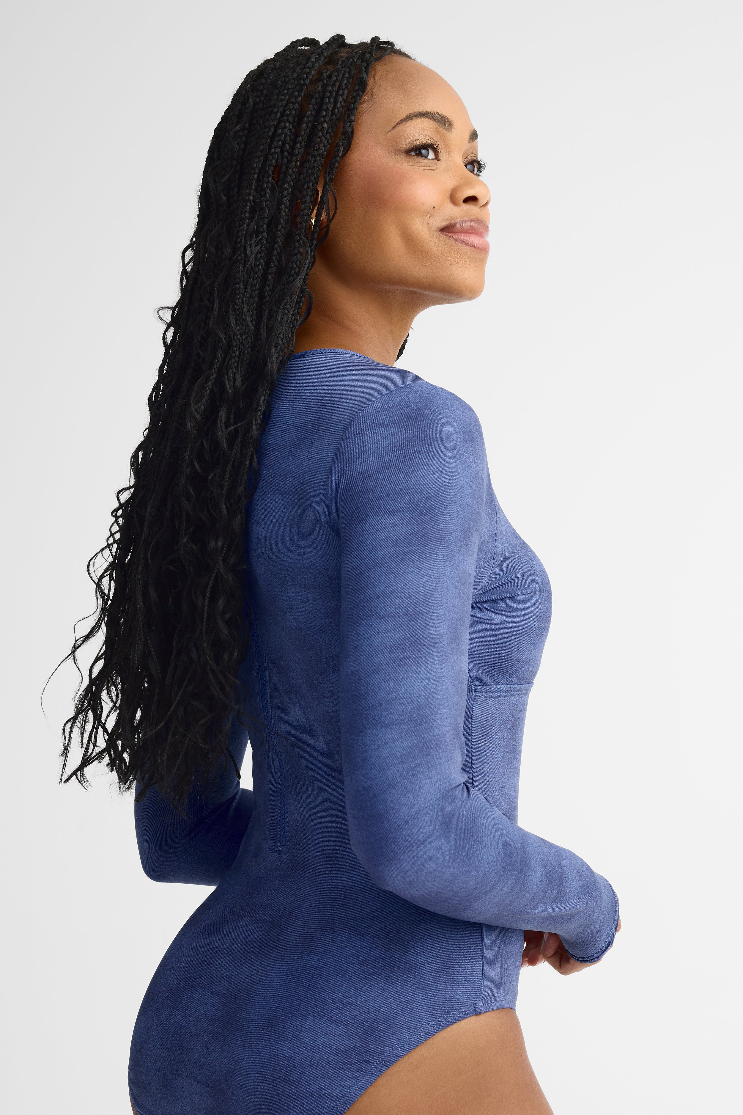 Maillot de bain ''Rashguard'' manches longues - Femme && BLEU MULTI