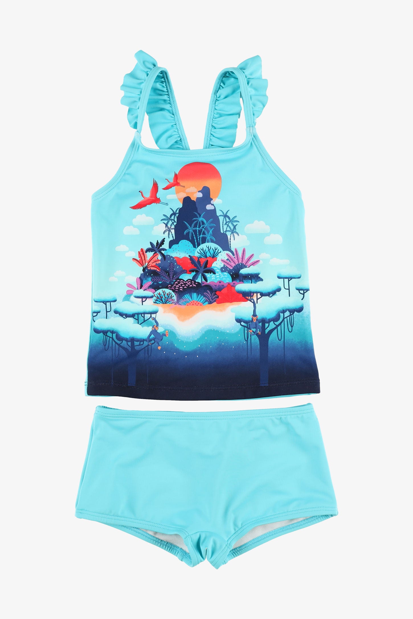 Ensemble maillot de bain 2 pièces tankini - Enfant fille && BLEU MULTI