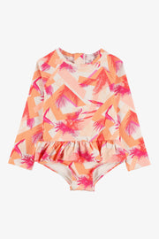 Maillot de bain 1-pièce ''rashguard'' - Bébé fille && ORANGE MULTI