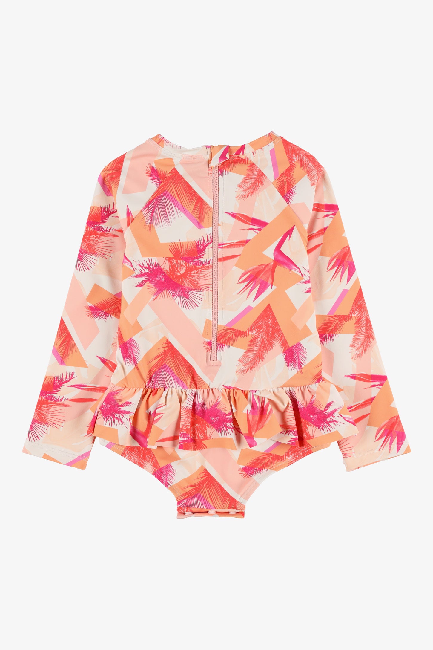 Maillot de bain 1-pièce ''rashguard'' - Bébé fille && ORANGE MULTI