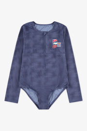 Maillot de bain ''Rashguard'' - Ado fille && BLEU MULTI