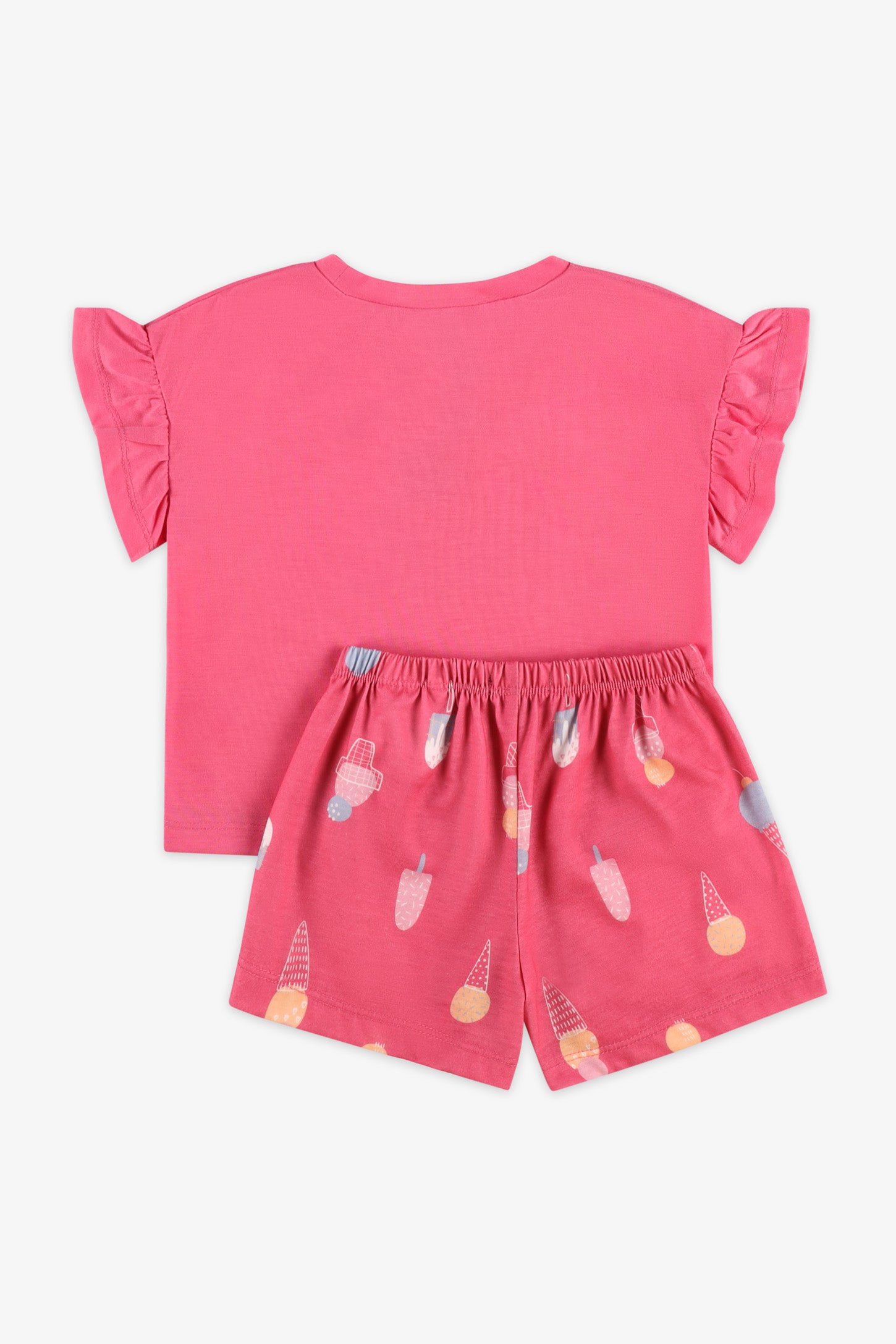 Pyjama 2-pièces imprimé, 2/35$ - Enfant fille && ROSE FONCE