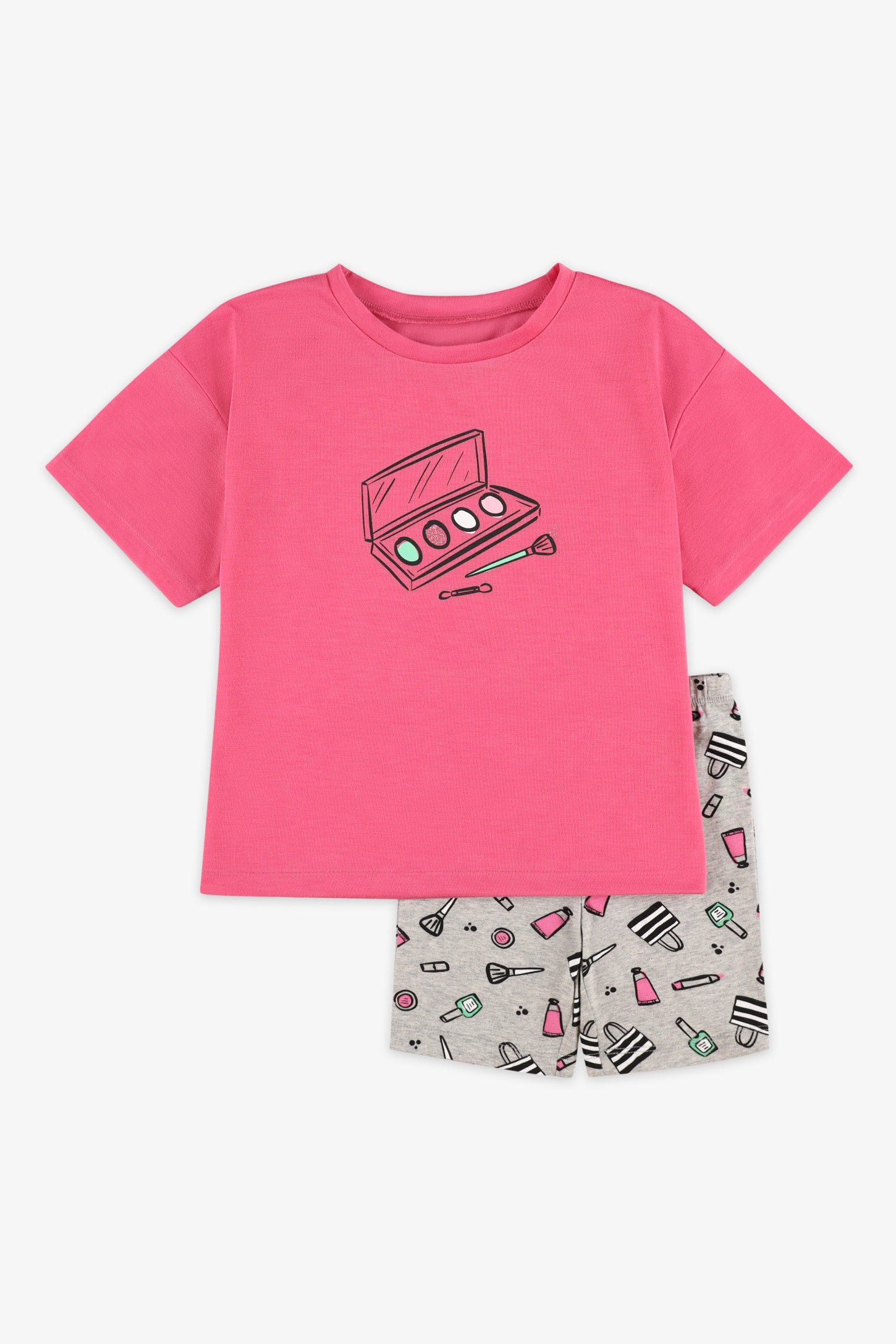 Pyjama 2-pièces coton, 2/35$ - Enfant fille && ROSE FONCE