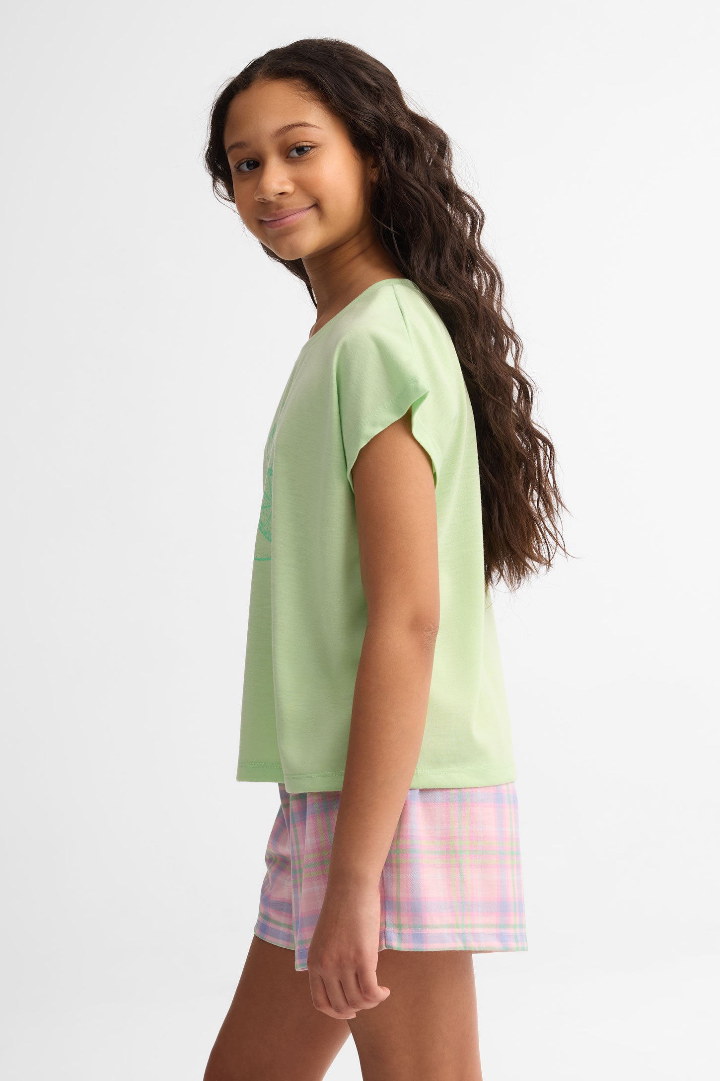 Pyjama 2-pièces imprimé, 2/40$ - Ado fille && VERT