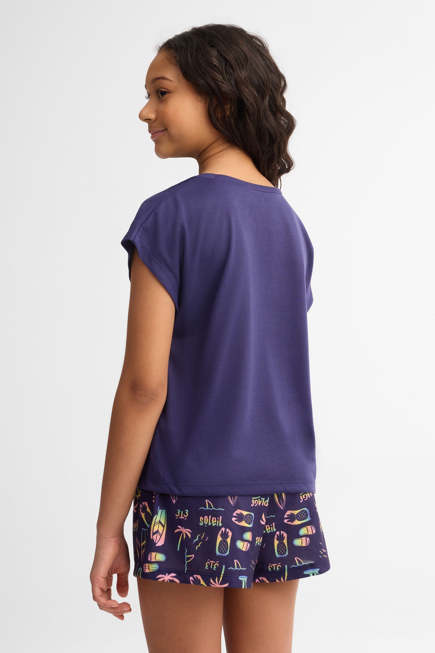 Pyjama 2-pièces imprimé, 2/40$ - Ado fille && BLEU MARINE
