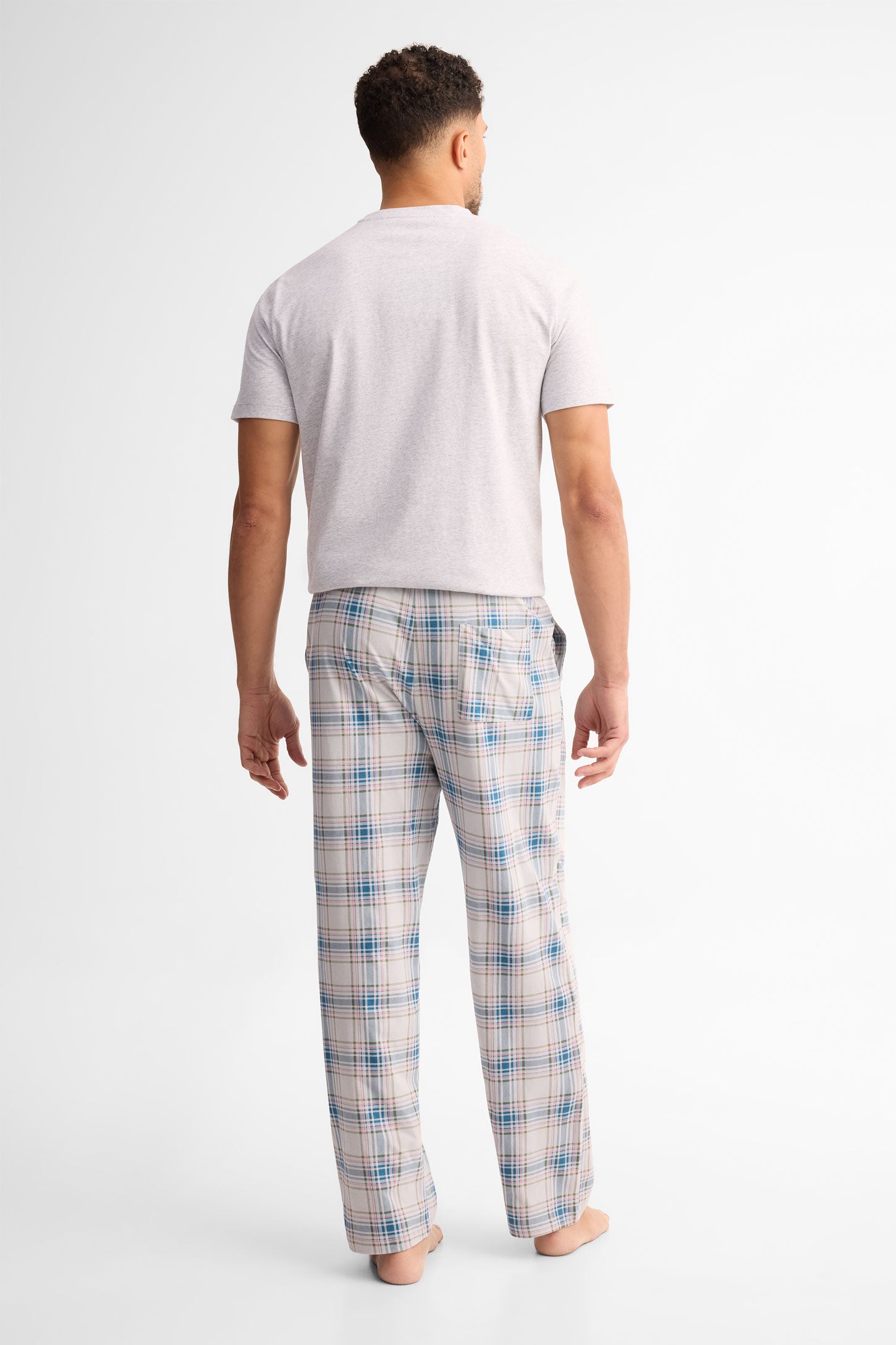 Pantalon pyjama coton, 2/40$ - Homme && GRIS MULTI