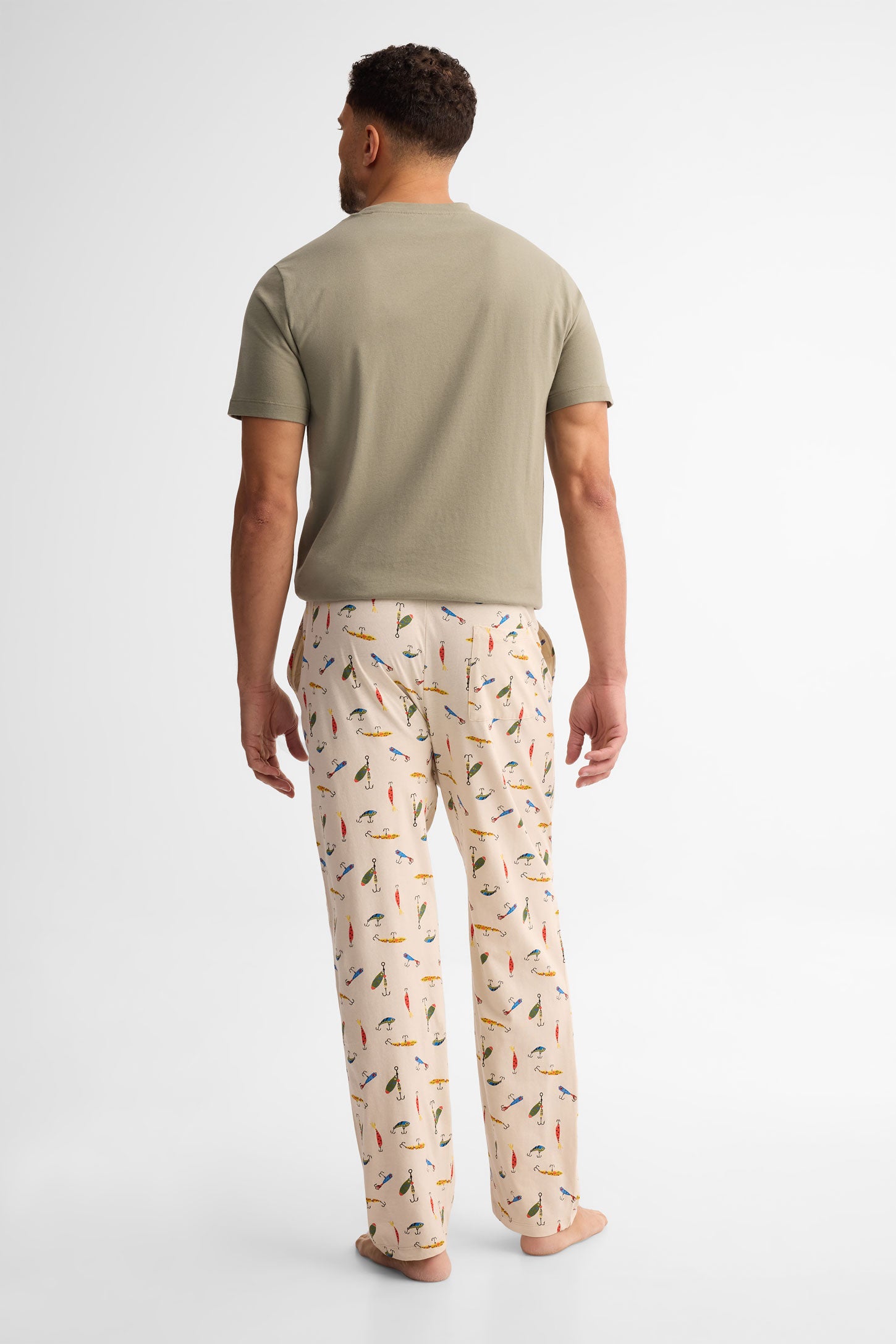 Pantalon pyjama coton, 2/40$ - Homme && BEIGE/MULTI