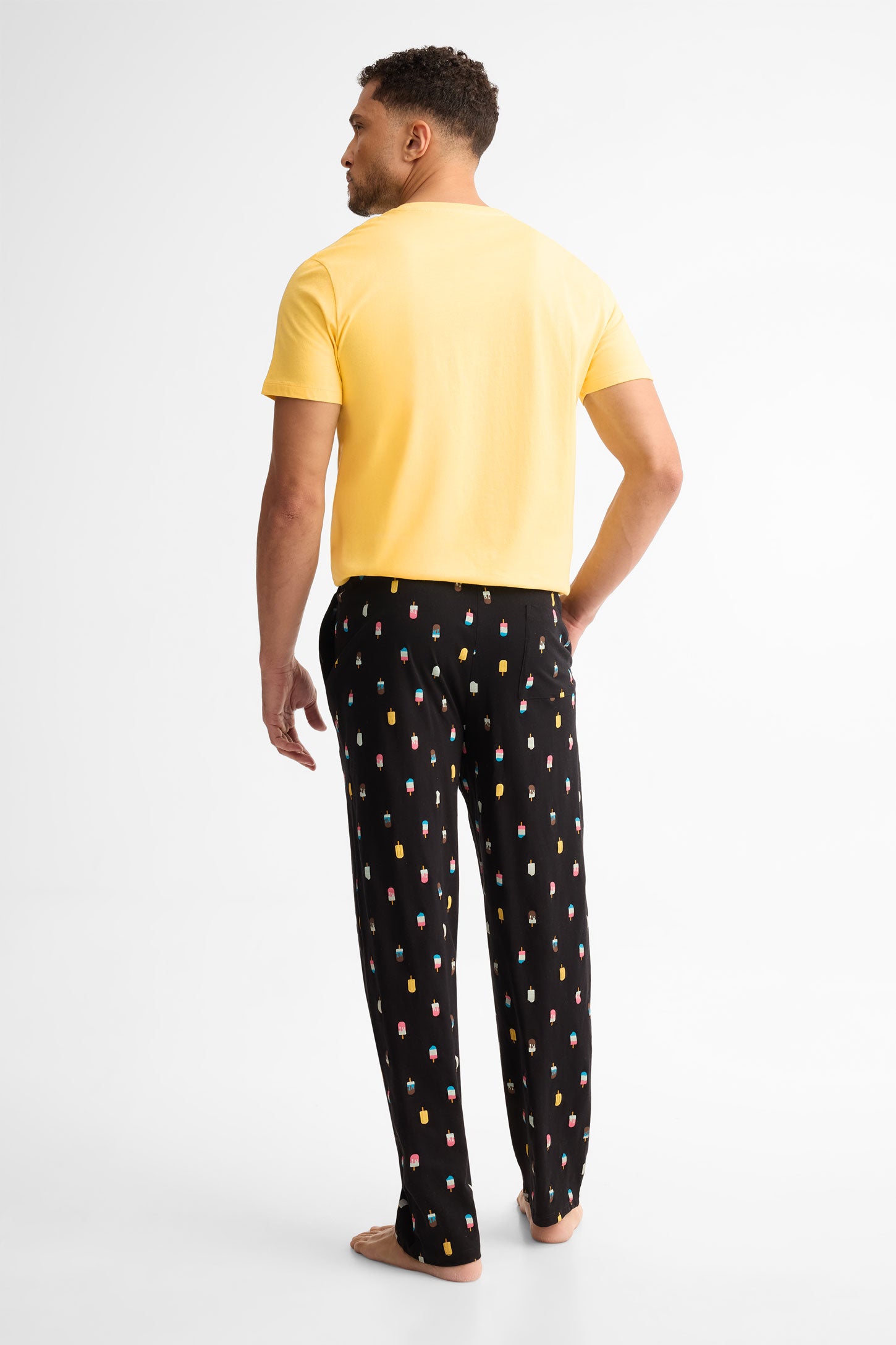 Pantalon pyjama coton, 2/40$ - Homme && NOIR/MULTI