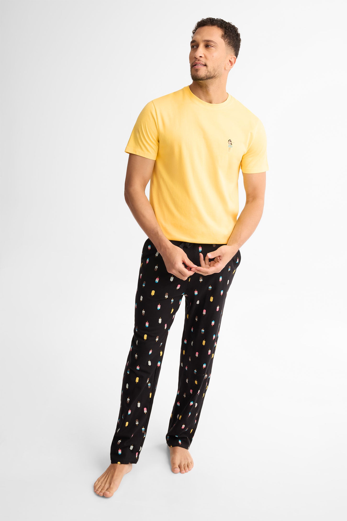 Pantalon pyjama coton, 2/40$ - Homme && NOIR/MULTI