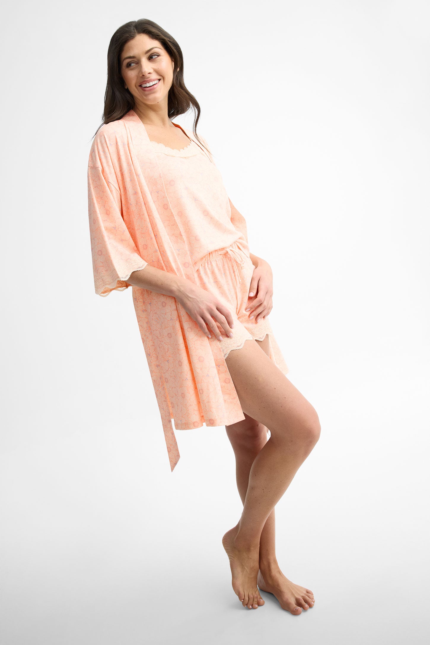 Robe de chambre kimono - Femme && ROSE MULTI
