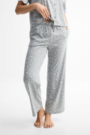 Pantalon pyjama jambe évasée - Femme && GRIS MIXTE