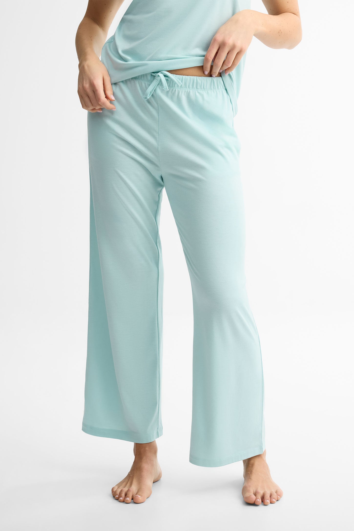 Pantalon pyjama jambe évasée - Femme && BLEU