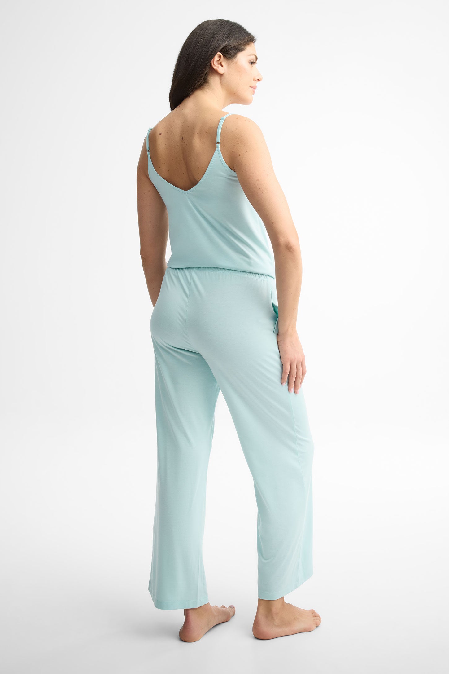 Pantalon pyjama jambe évasée - Femme && BLEU