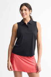 Polo sans manches athlétique - Femme && NOIR