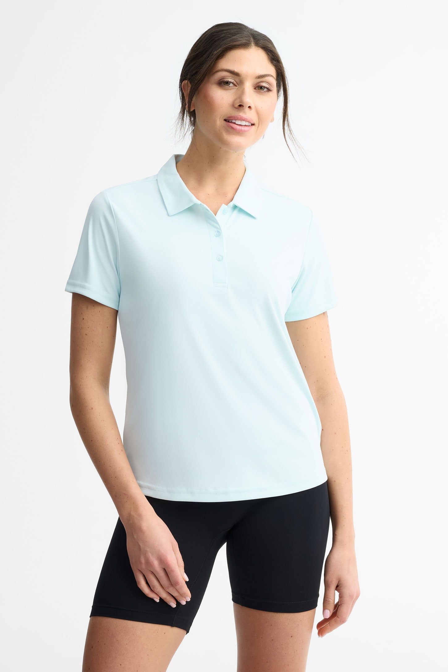 Polo manches courtes - Femme && BLEU PALE