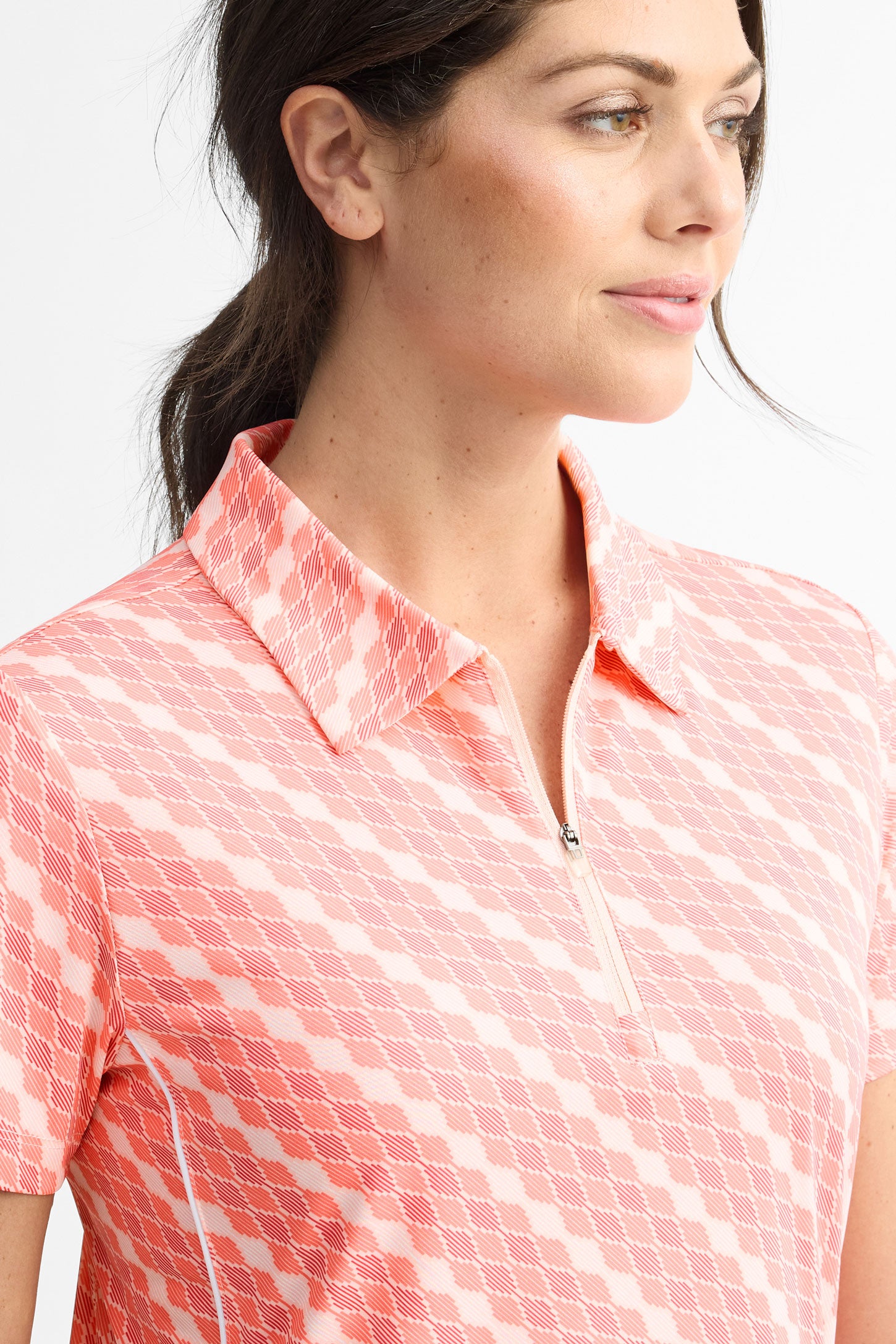 Polo manches courtes - Femme && ROSE MULTI