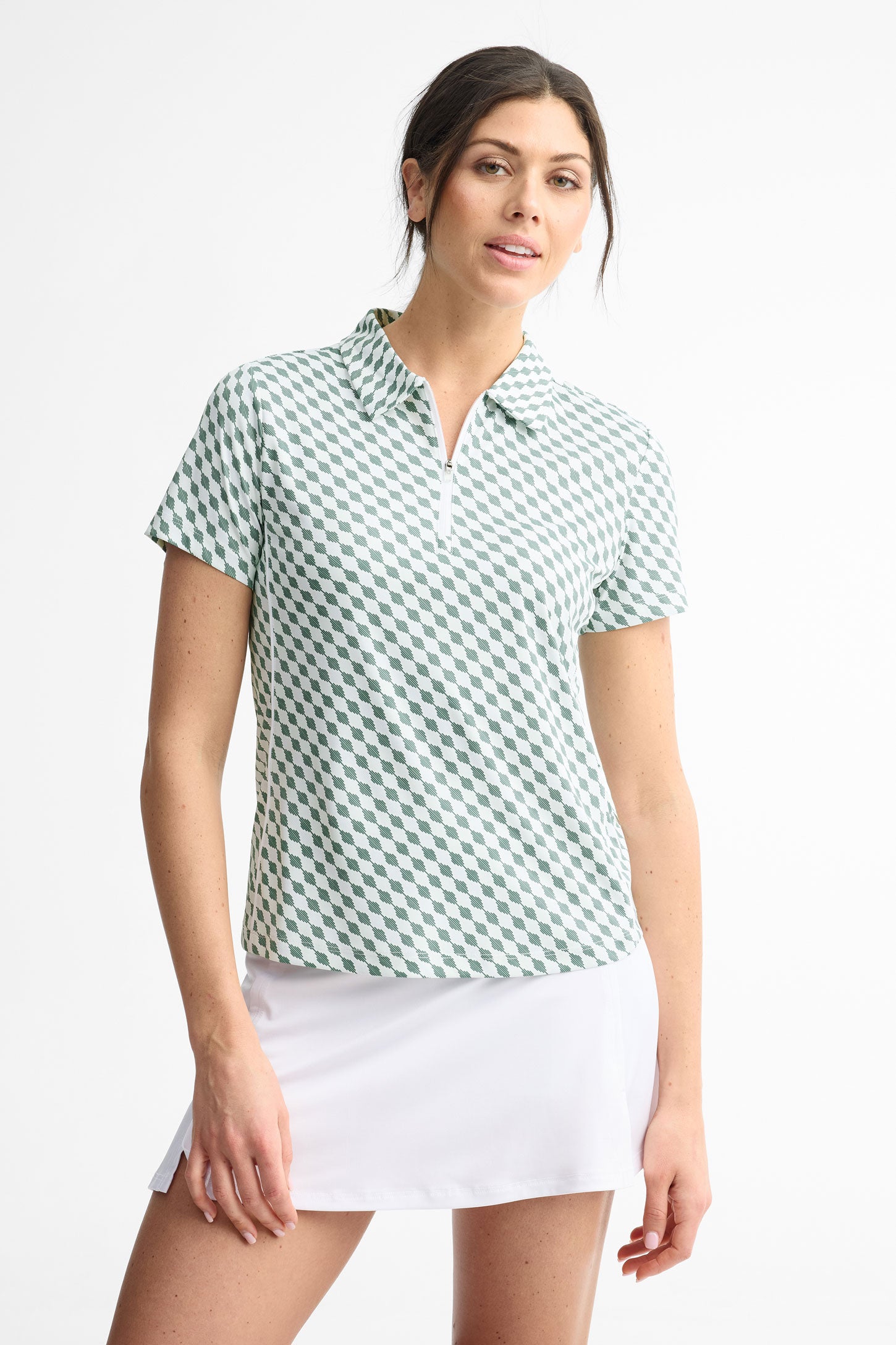 Polo manches courtes - Femme && BLEU MULTI