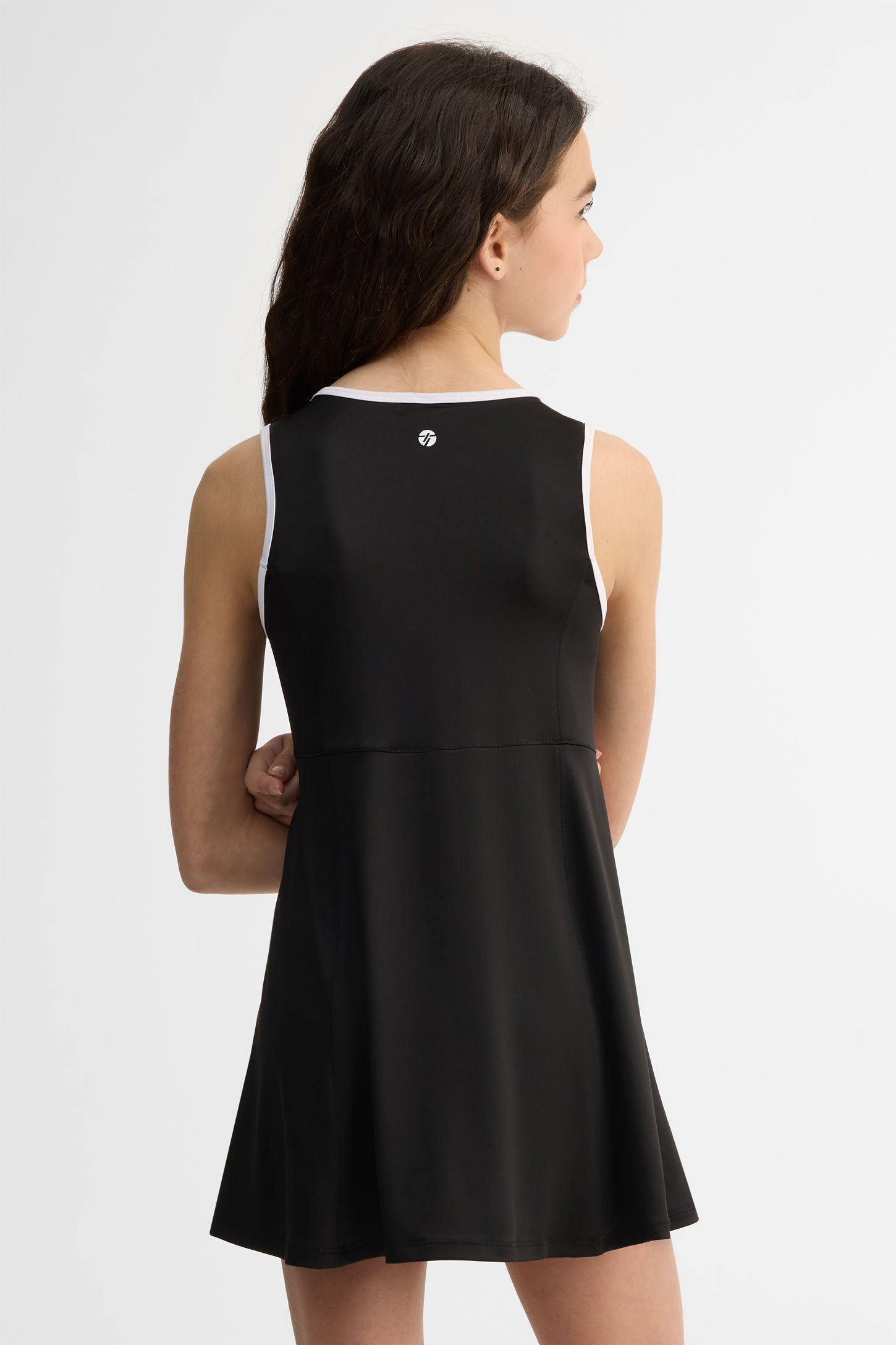 Robe col rond sans manches athlétique - Ado fille && NOIR