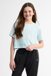 T-shirt écourté athlétique - Ado fille && BLEU PALE