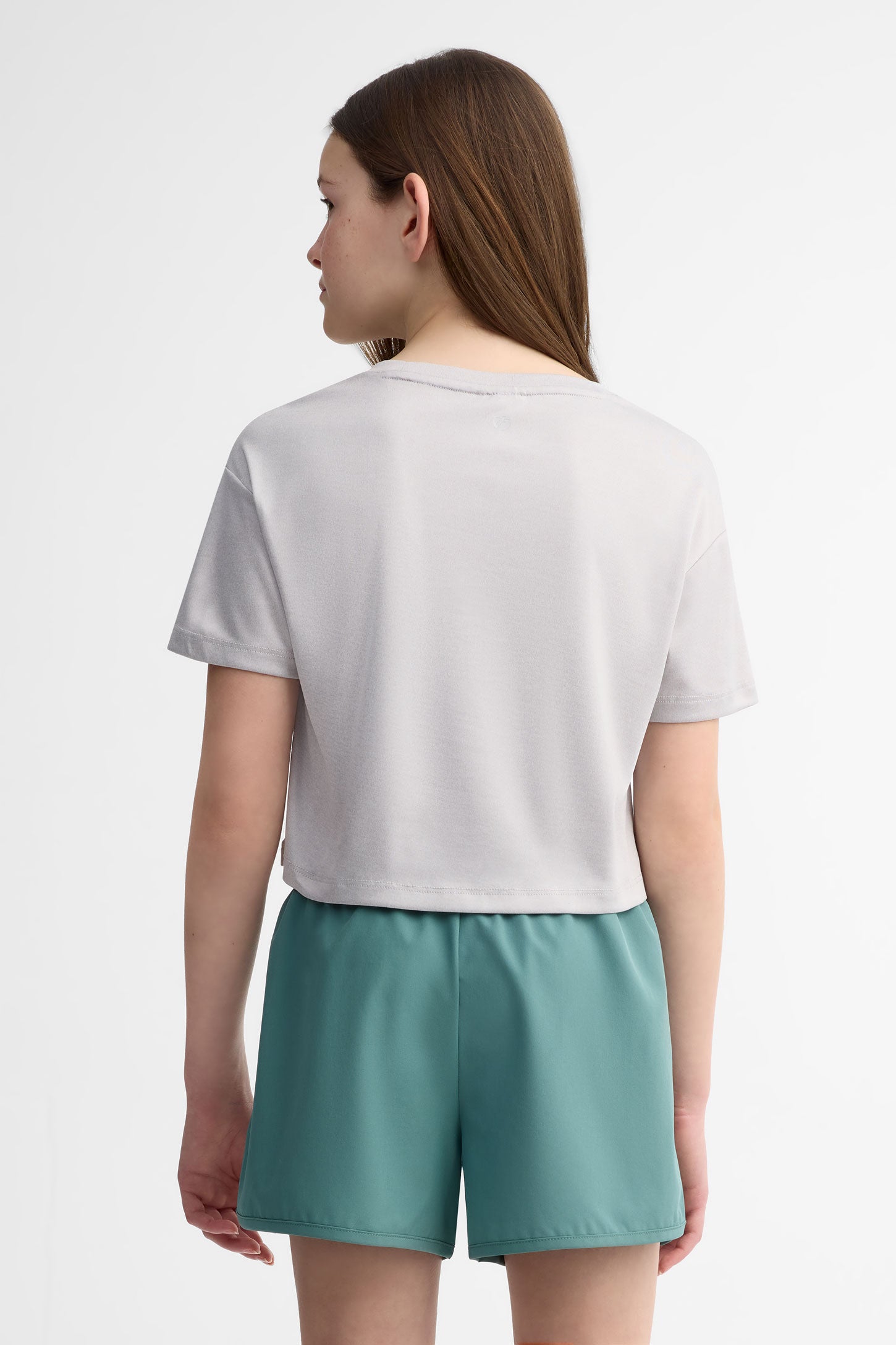 T-shirt écourté athlétique - Ado fille && GRIS MIXTE