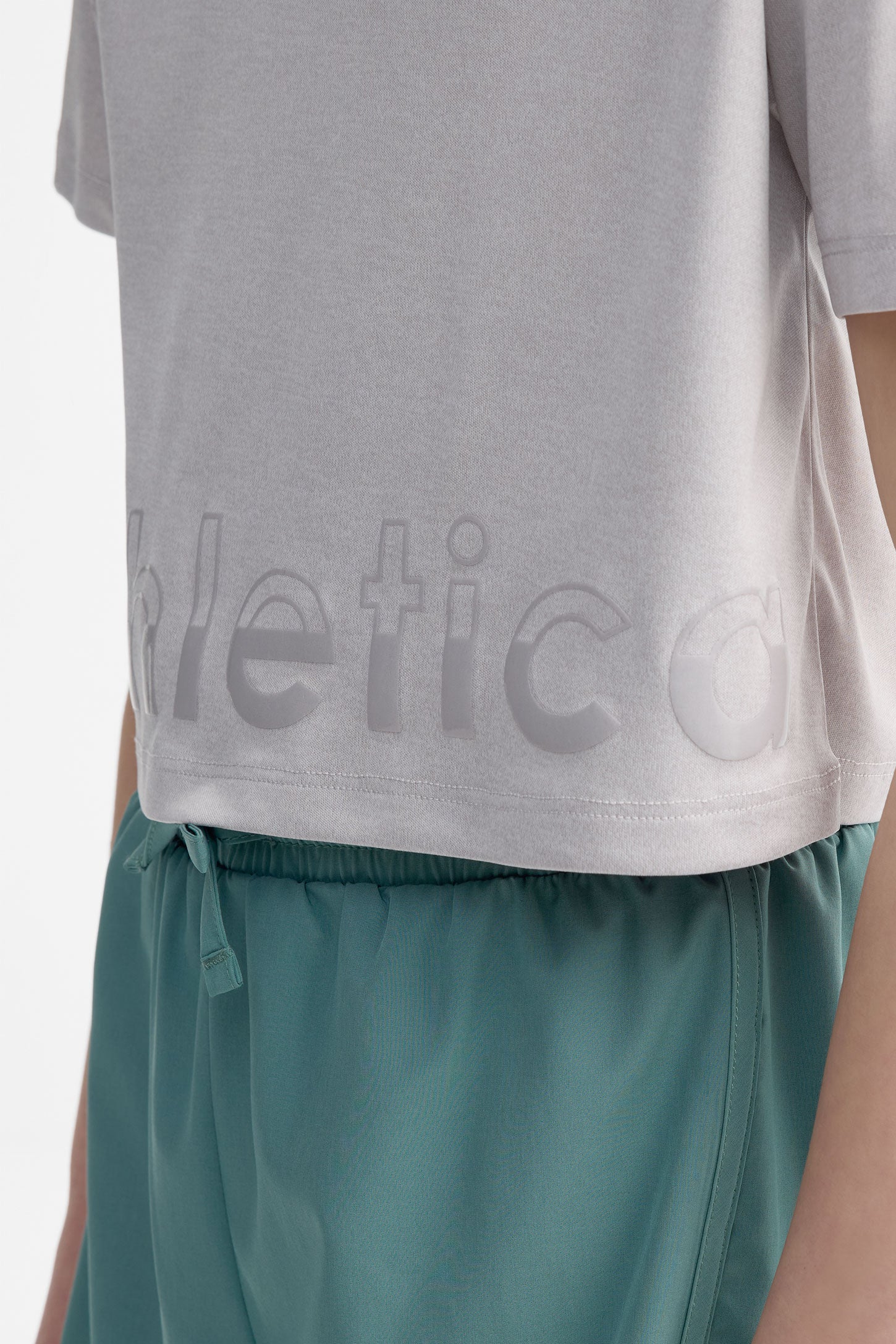 T-shirt écourté athlétique - Ado fille && GRIS MIXTE