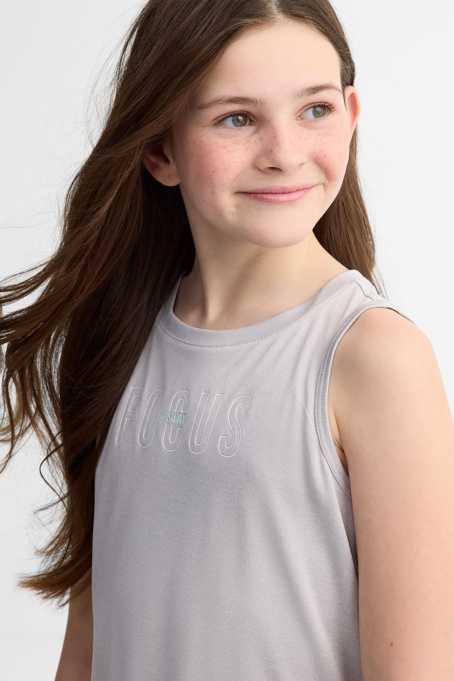 Camisole muscle Tank athlétique - Ado fille && GRIS MIXTE