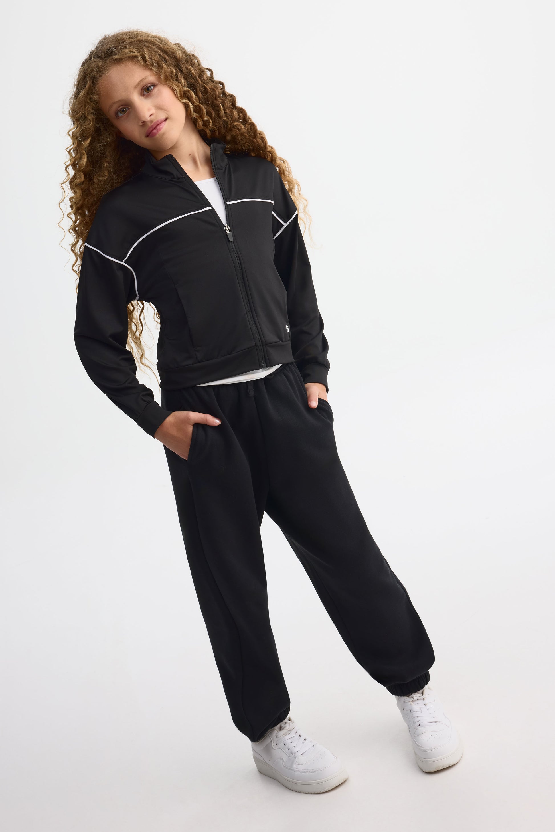 Veste col montant athlétique - Ado fille && NOIR