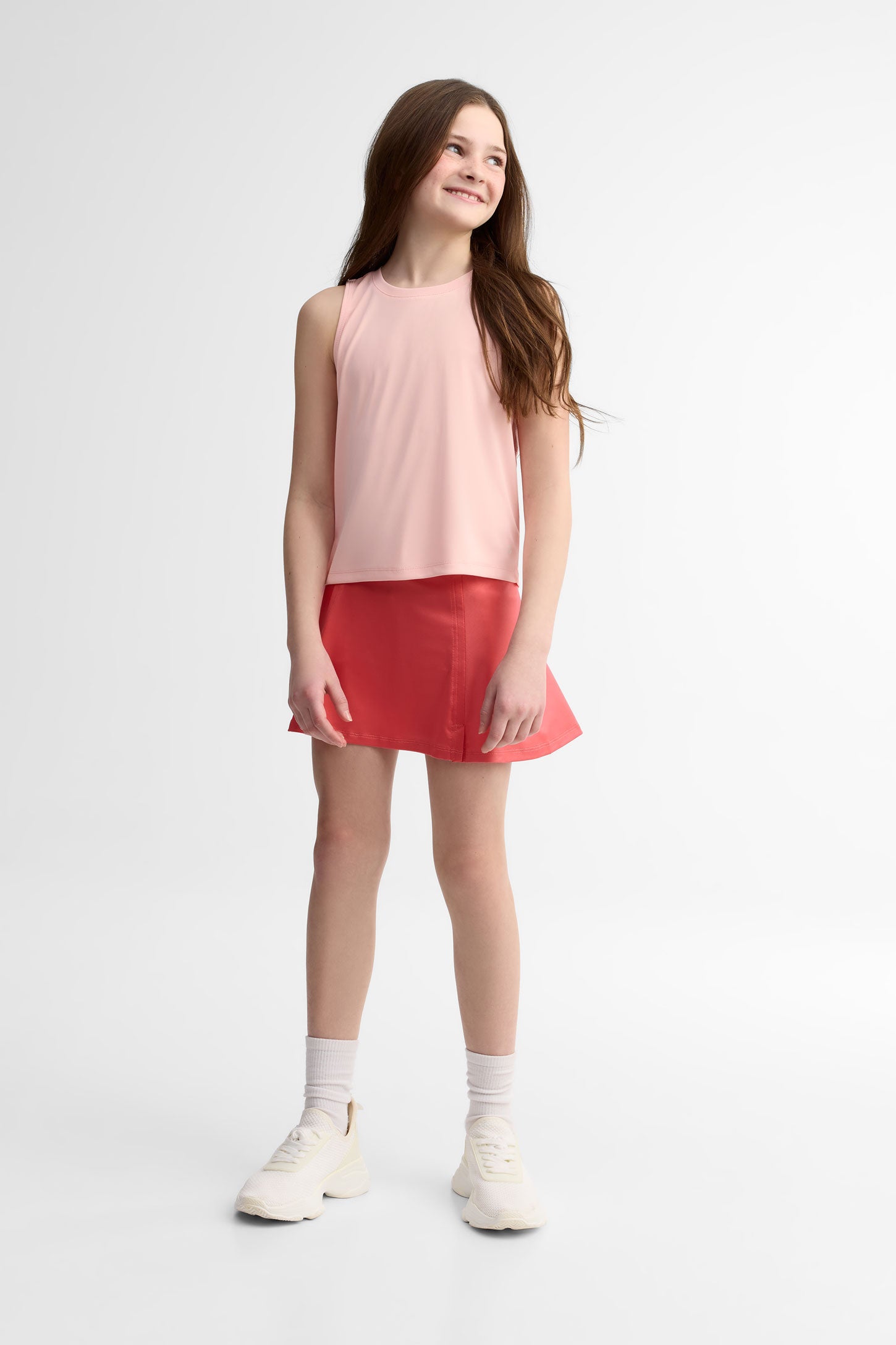 Jupe-short taille haute athlétique - Ado fille && ROSE