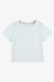 T-shirt col rond athlétique - Enfant fille && BLEU PALE