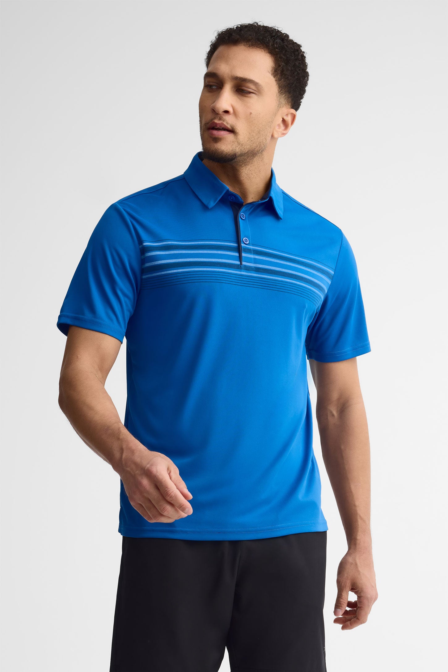 Polo manches courtes athlétique - Homme && BLEU