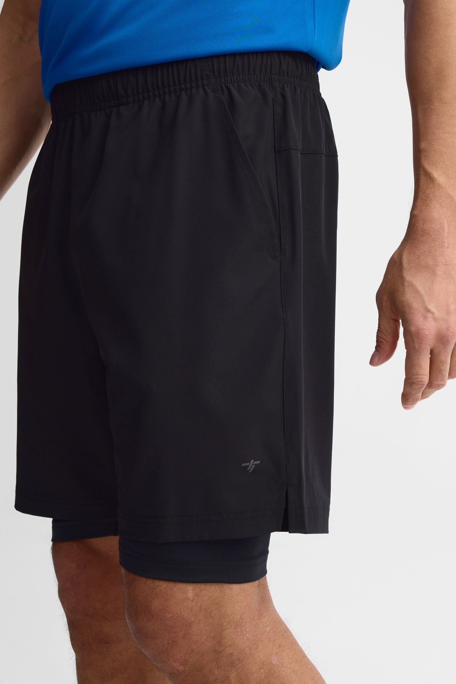 Short 2-en-1 extensible 4 sens - Homme && NOIR