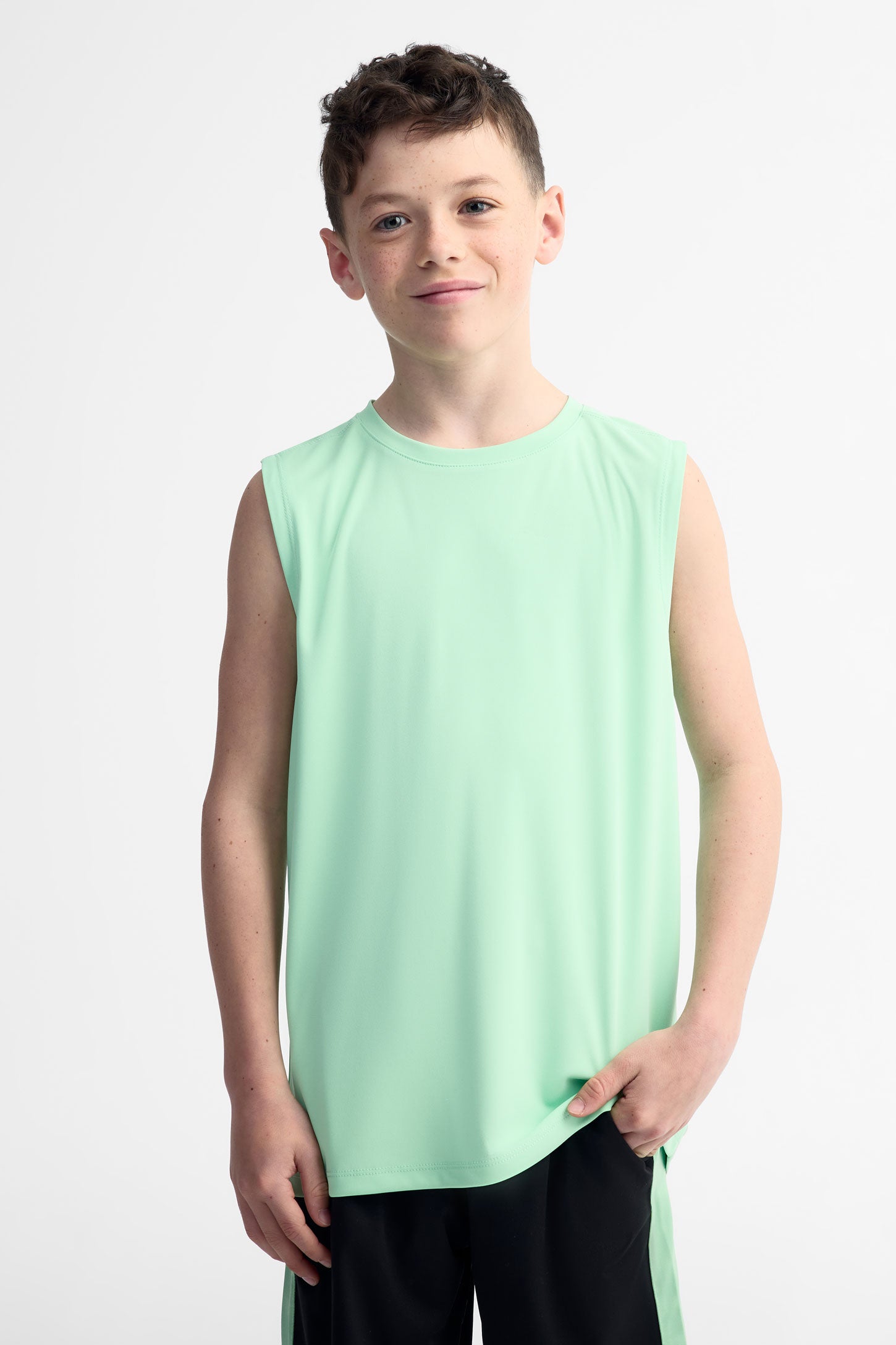 Camisole muscle athlétique - Ado garçon && VERT
