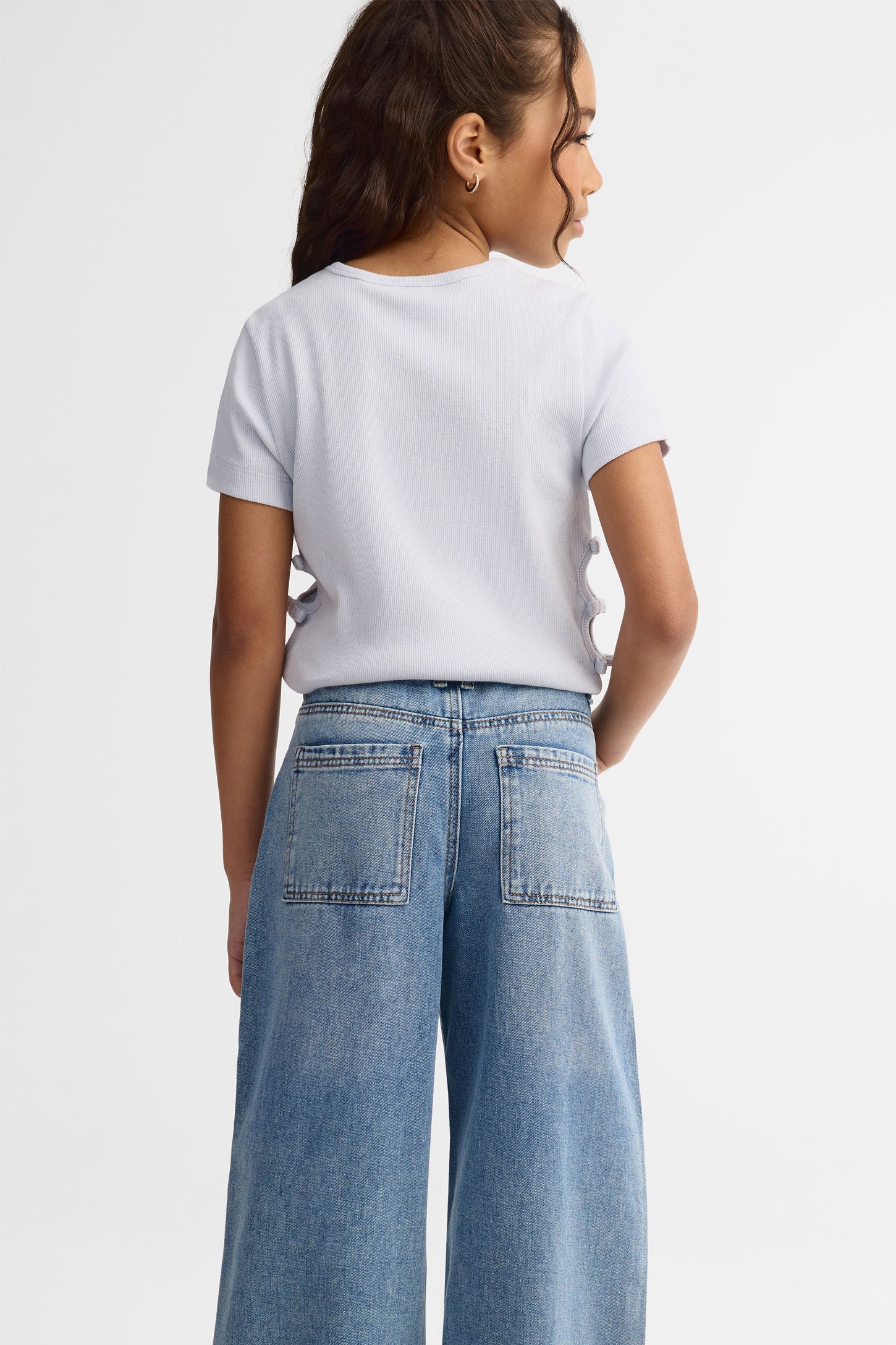 Jeans jambe large - Ado fille && BLEU