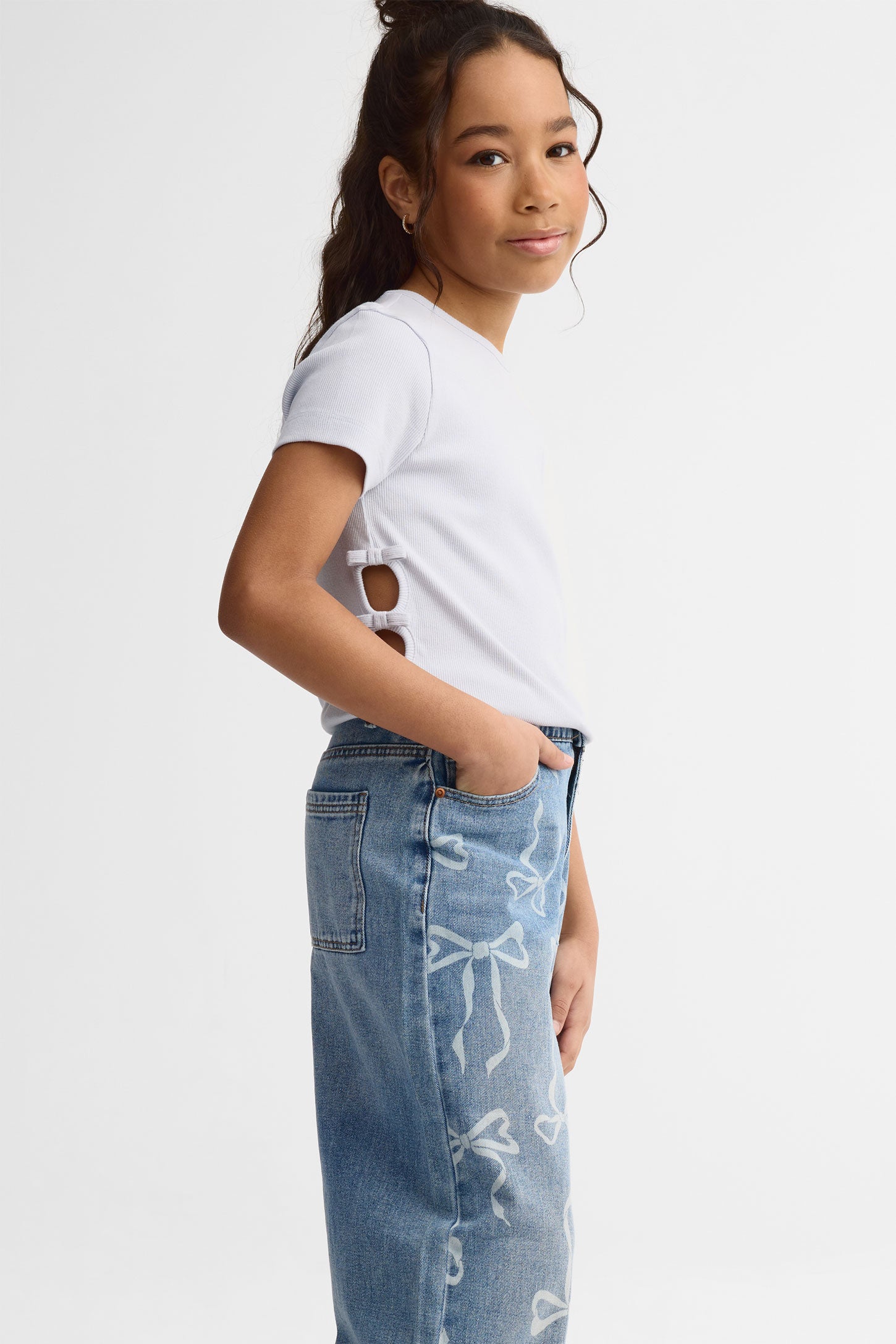 Jeans jambe large - Ado fille && BLEU