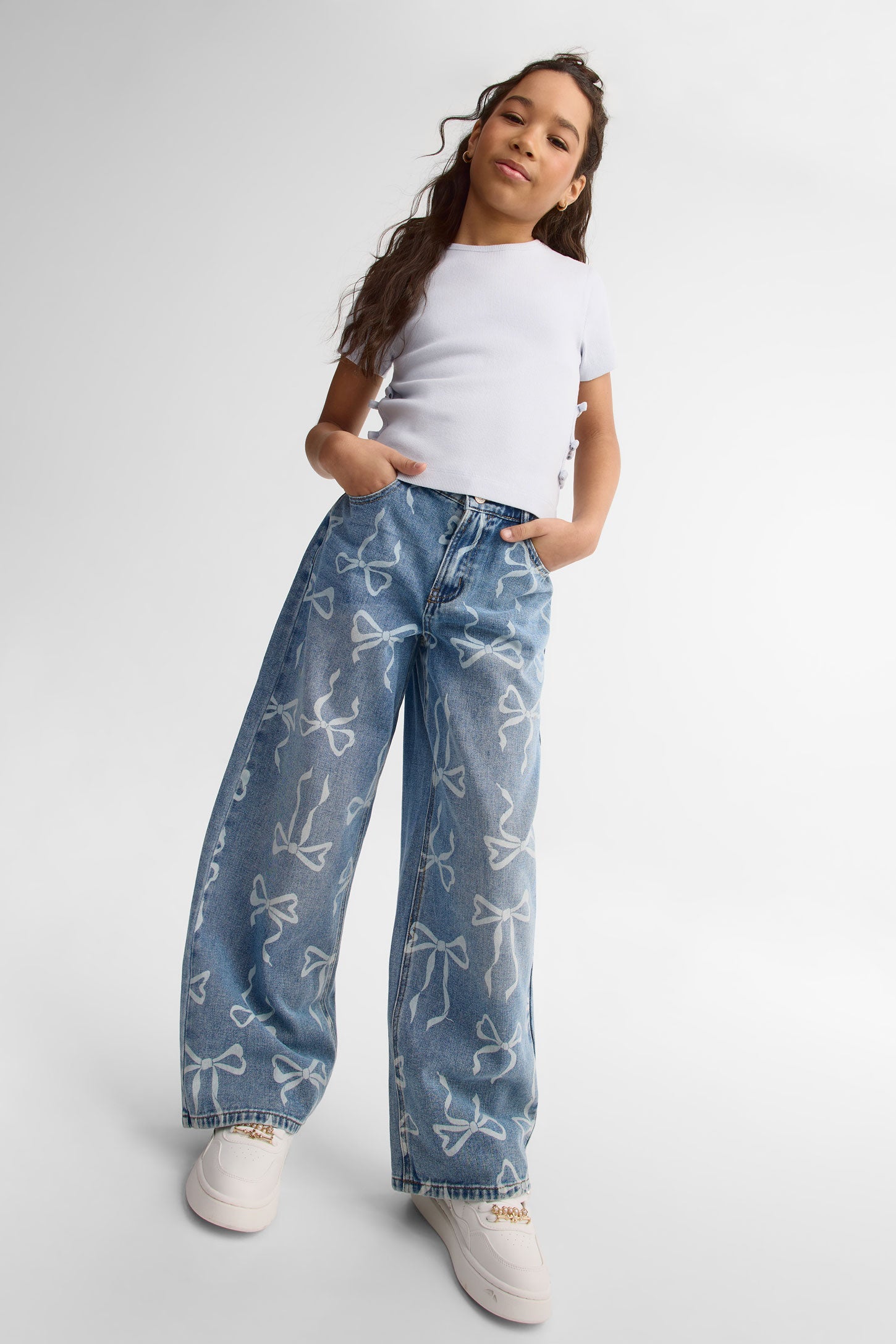 Jeans jambe large - Ado fille && BLEU