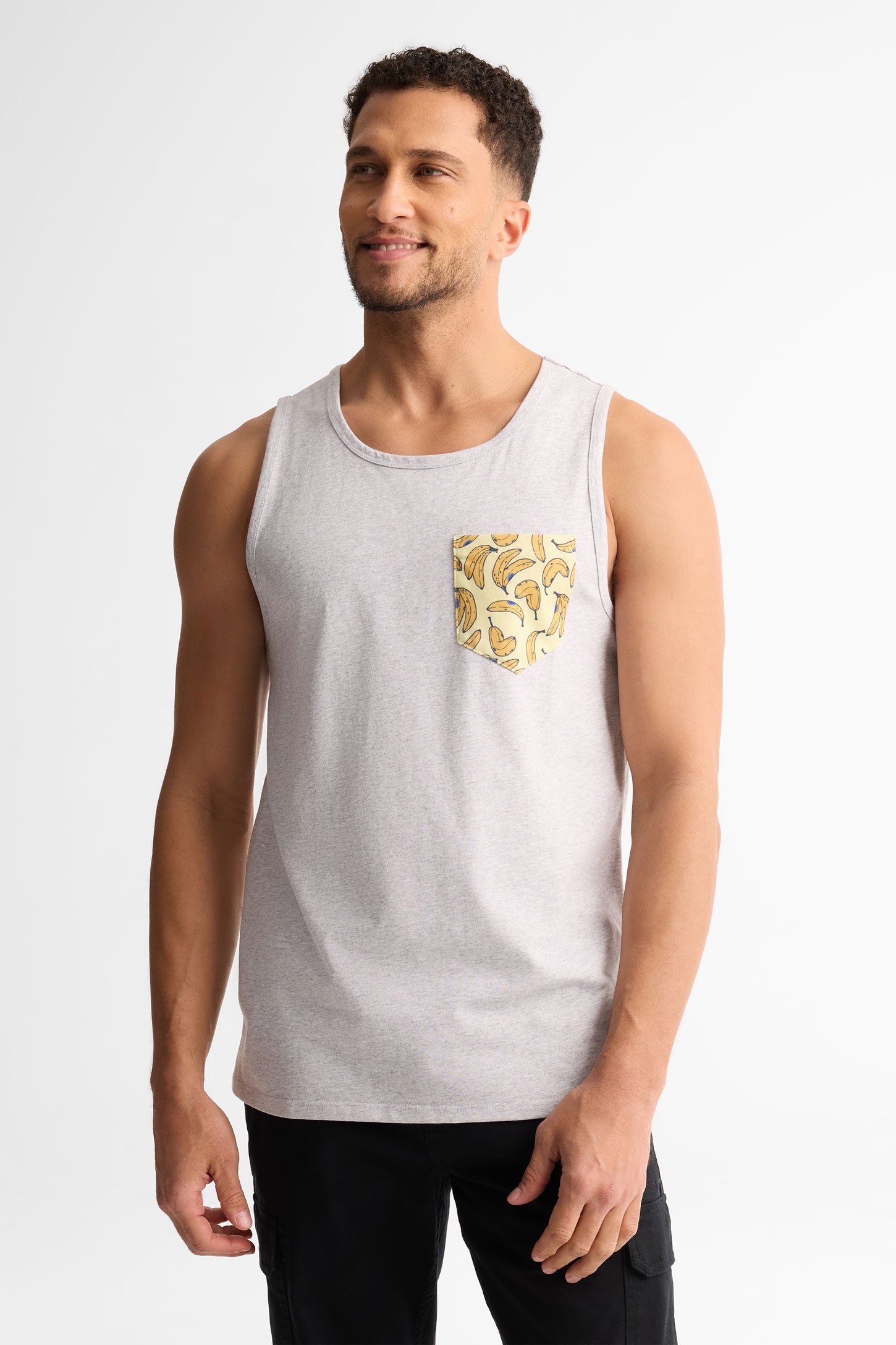 Camisole col rond coton, 2/30$ - Homme && GRIS PALE