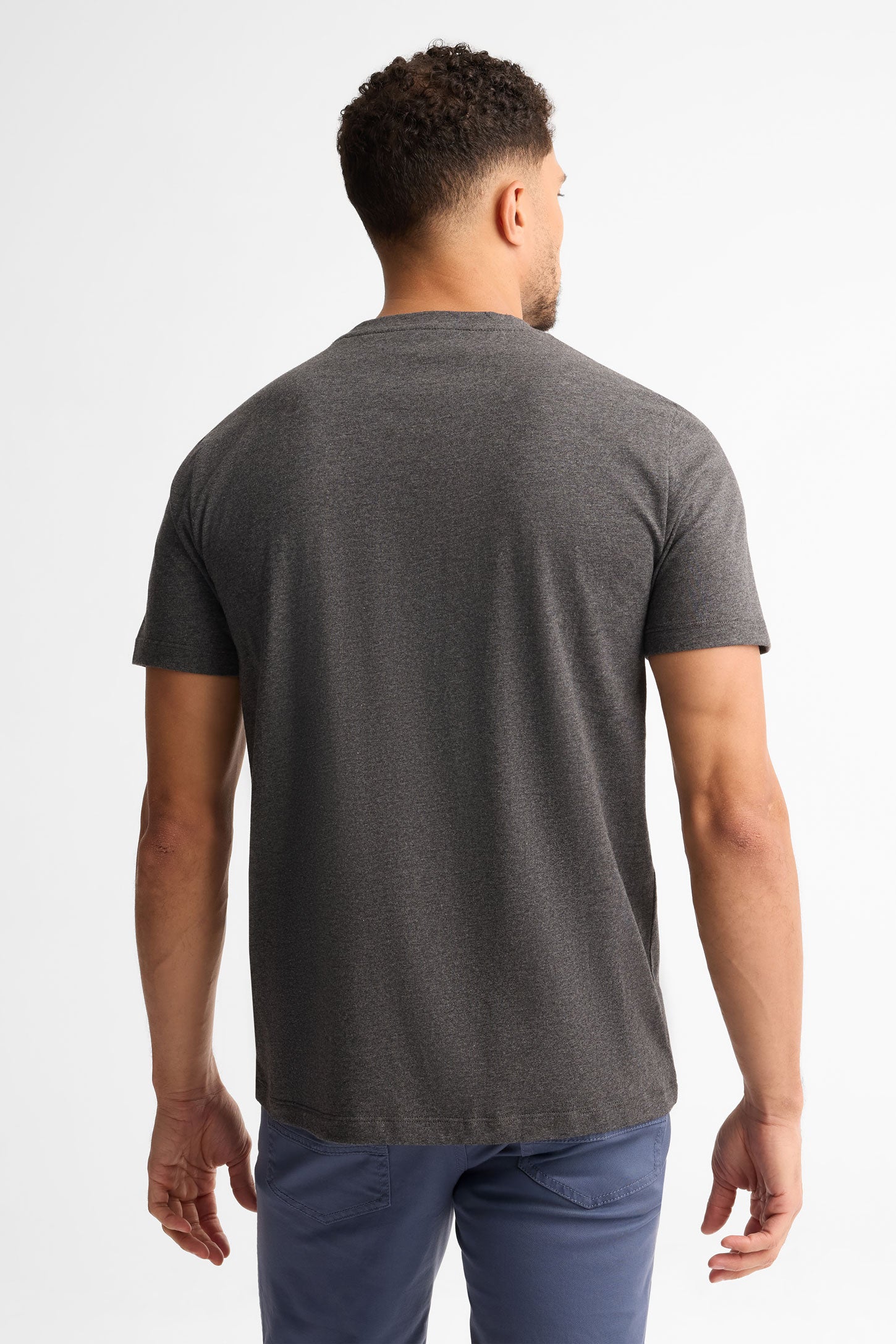 T-shirt col rond coton, 2/30$ - Homme && CHARBON MIXTE