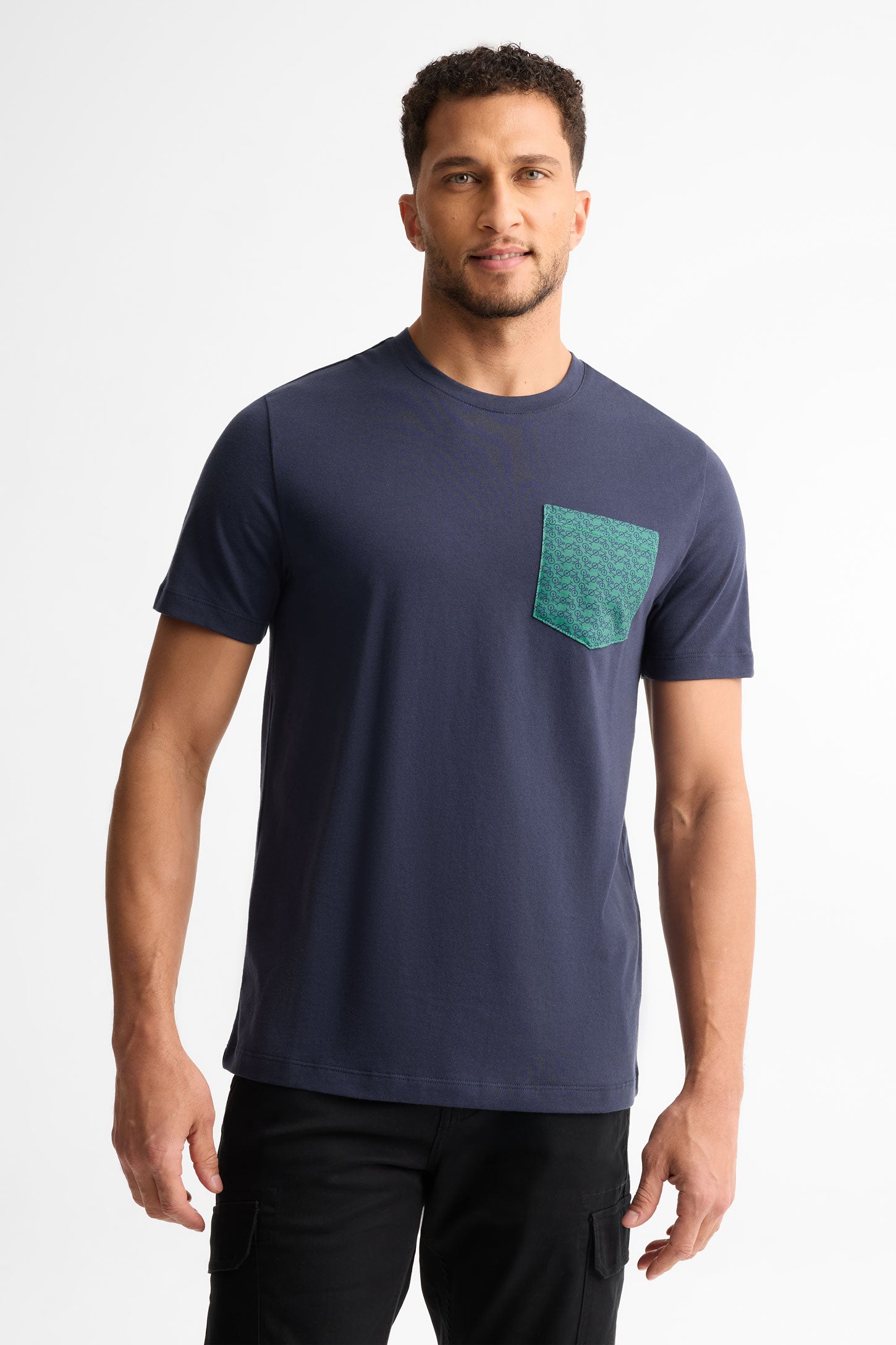 T-shirt col rond coton, 2/30$ - Homme && MARIN