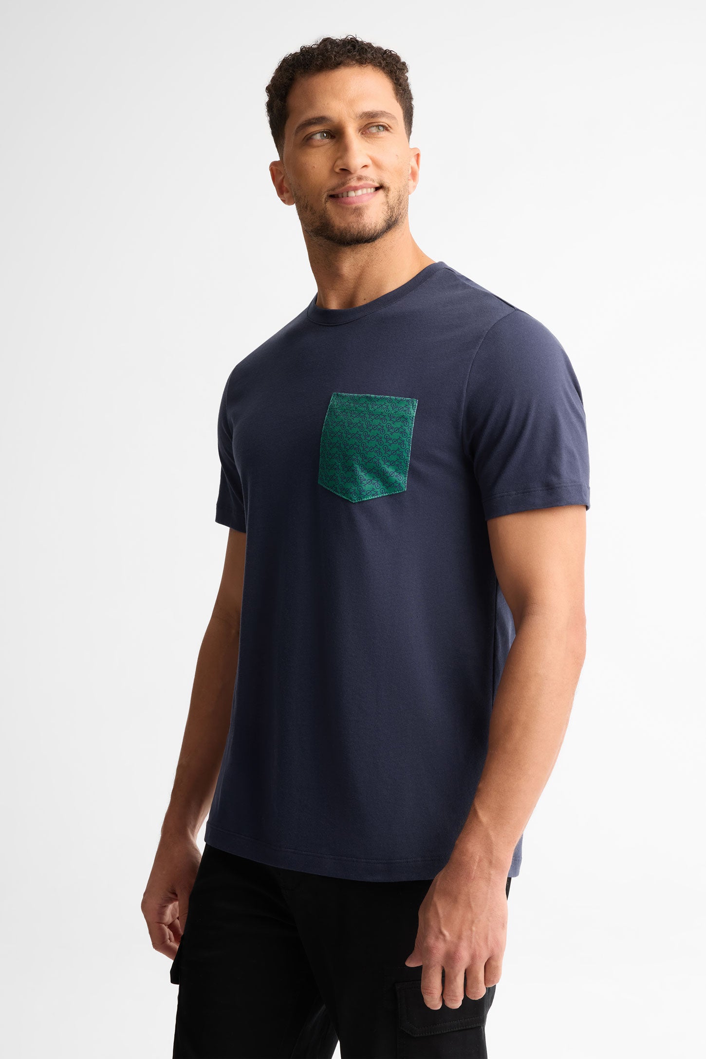 T-shirt col rond coton, 2/30$ - Homme && MARIN