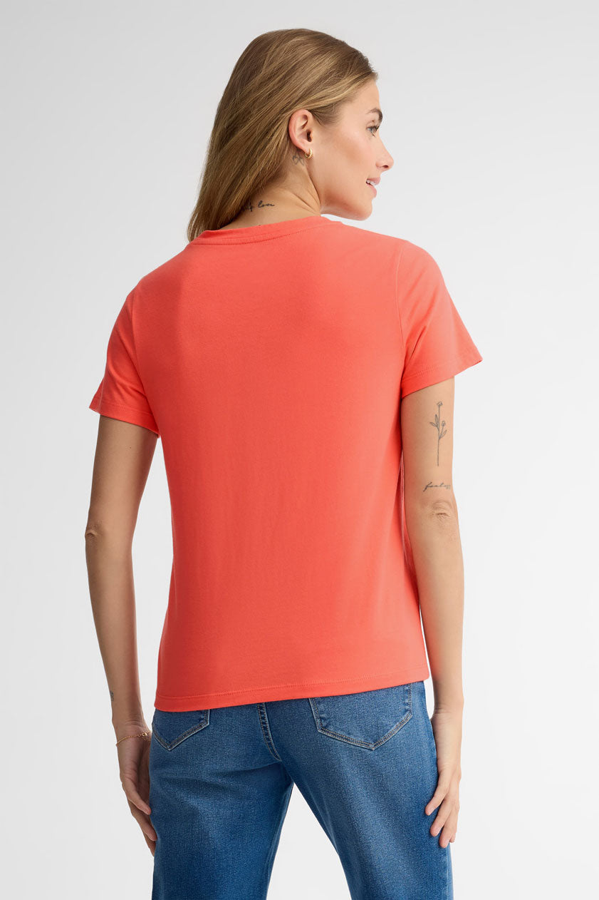 T-shirt à poche coton, 2/30$ - Femme && CORAIL