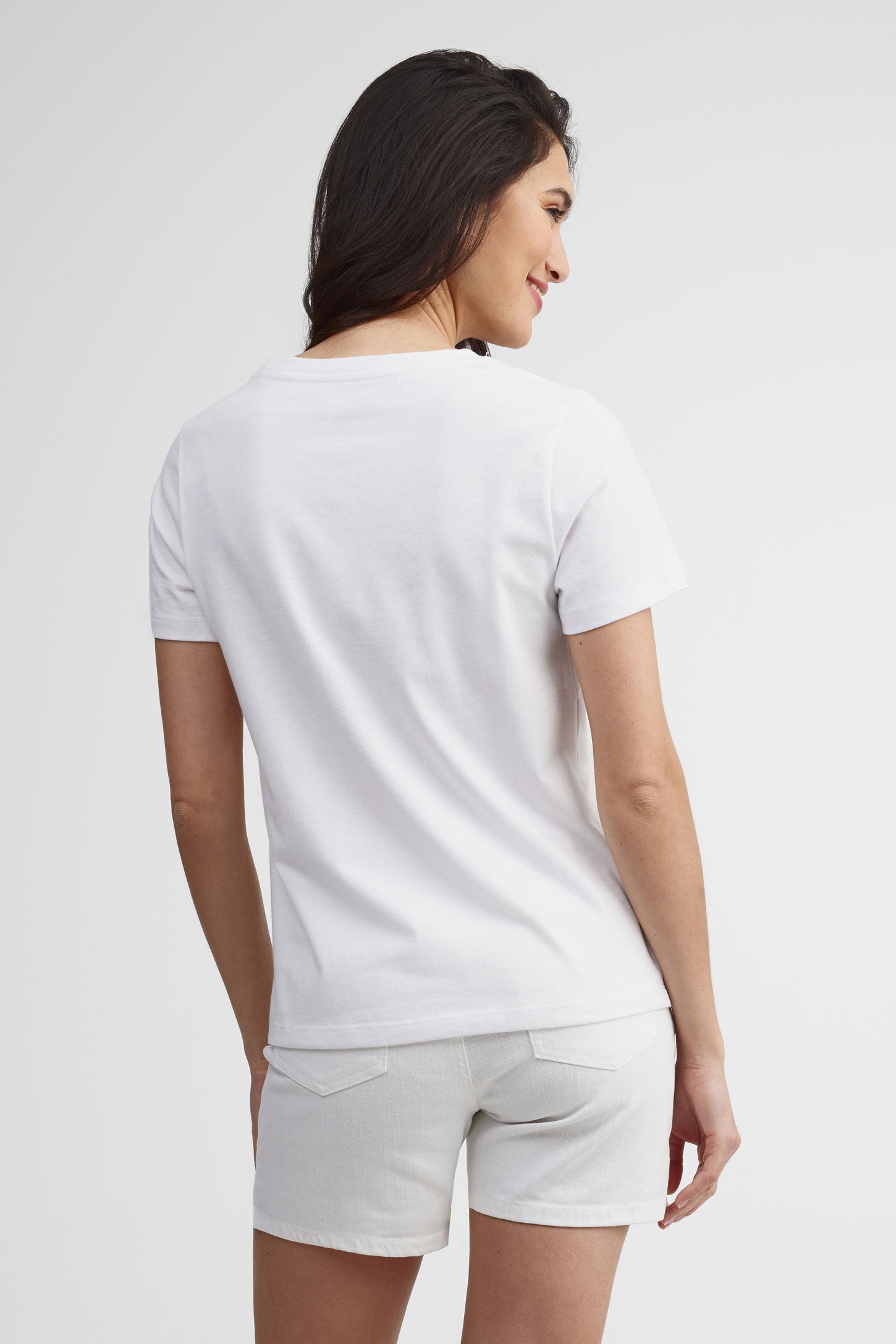 T-shirt à poche coton, 2/30$ - Femme && BLANC