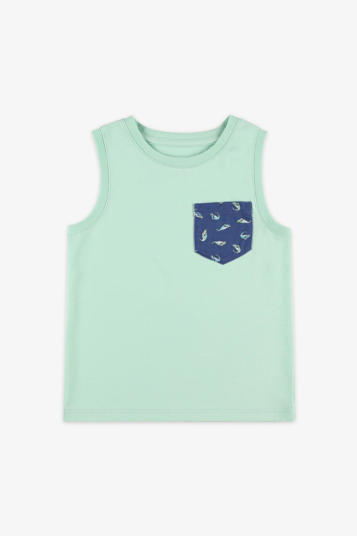 Camisole col rond coton, 2/20$ - Enfant garçon && VERT